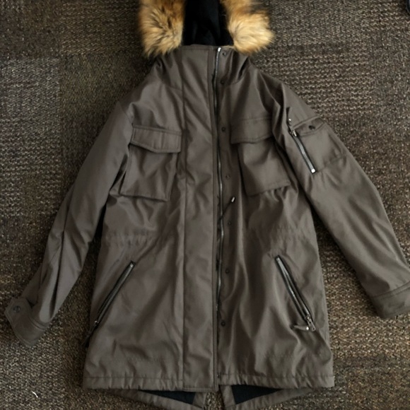 trench coat with fur hood